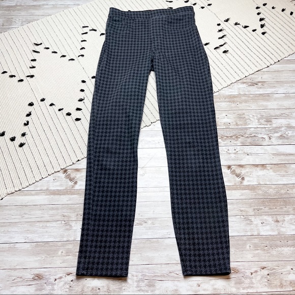 Spanx Jean-ish Ankle Leggings Houndstooth Black Grey Size Extra Small - Picture 2 of 8